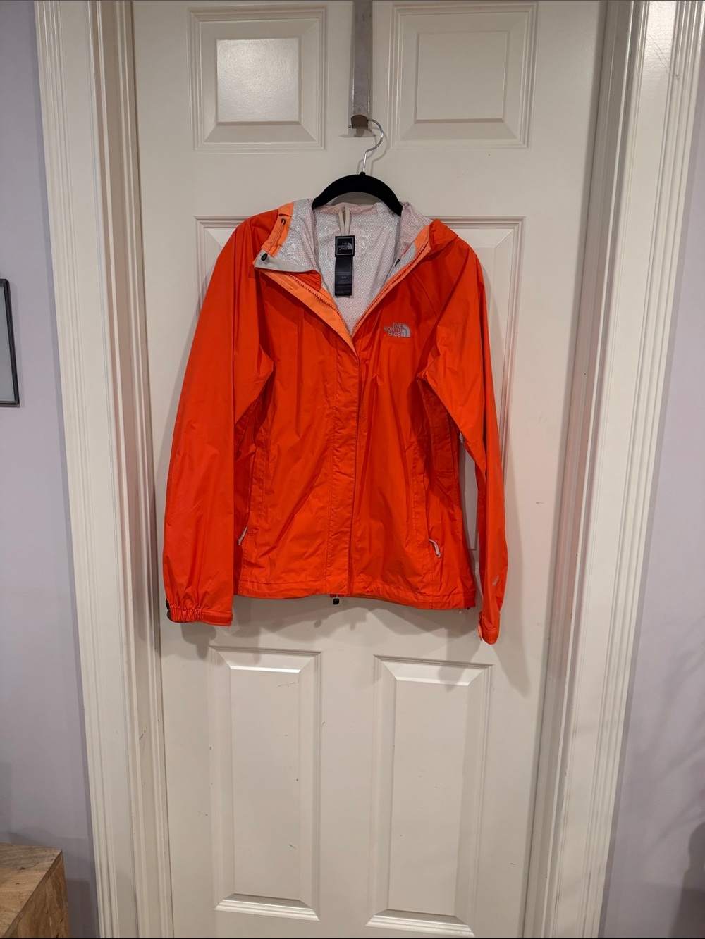 The North Face Women's Bright Orange Hooded Shell Jacket